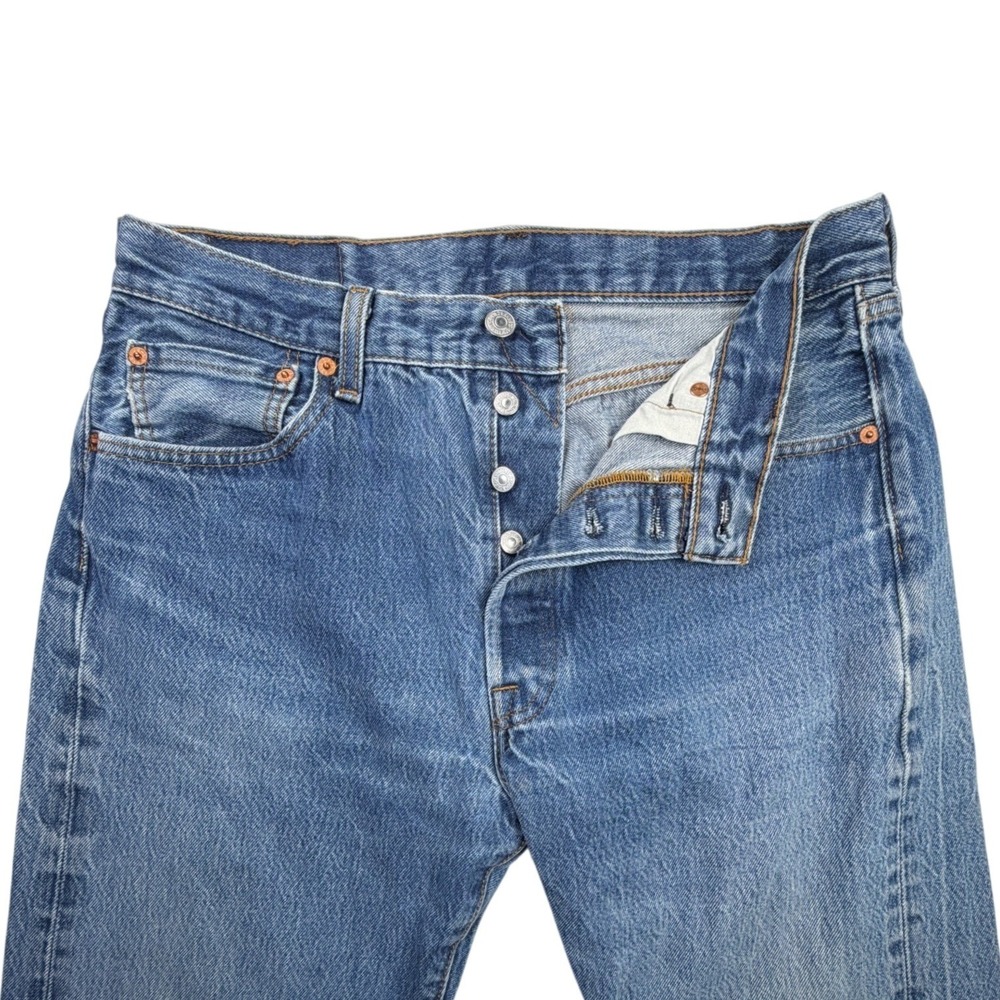 Levis 501 Original Fit Mens Blue Denim Straight Leg Button Fly Jeans W35x34